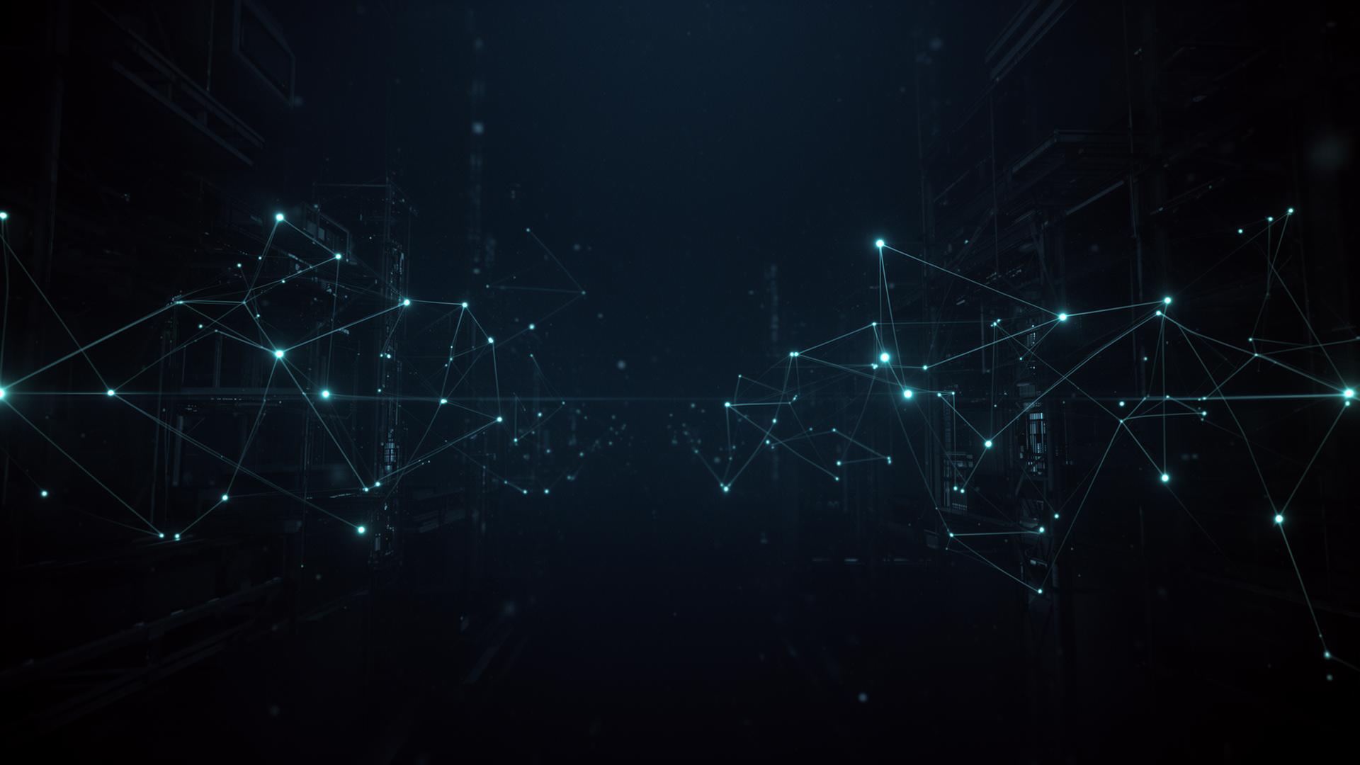 Abstract technology and city lights at dusk, representing intelligent systems and digital transformation — Inoventra home hero.